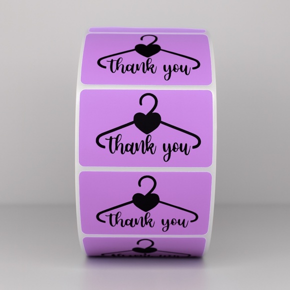 Thank You Stickers Hanger Heart | Red Labels for Small Business Packaging - Picture 2 of 11
